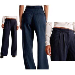 Abercrombie & Fitch Sloane Wide Leg Pants Size Small Navy White Striped Preppy